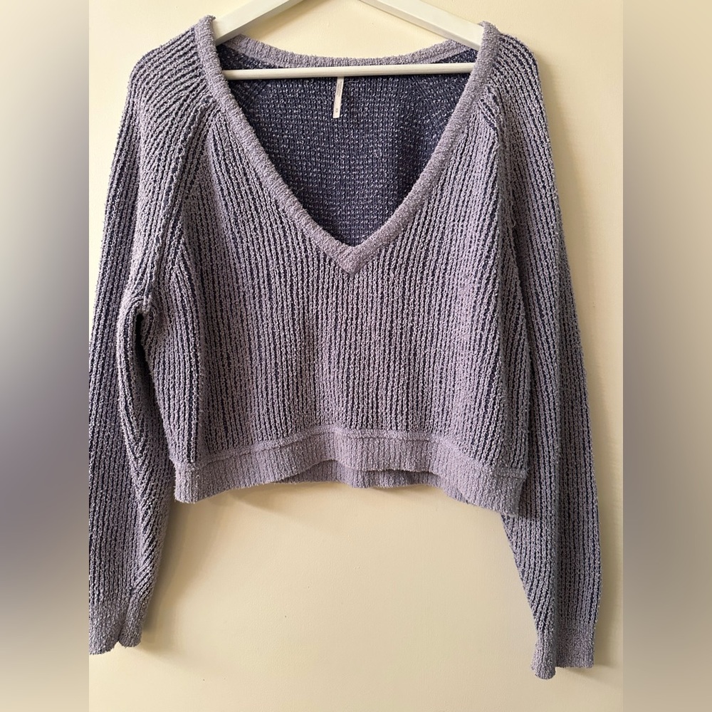 We The Free Purple V-Neck Sweater